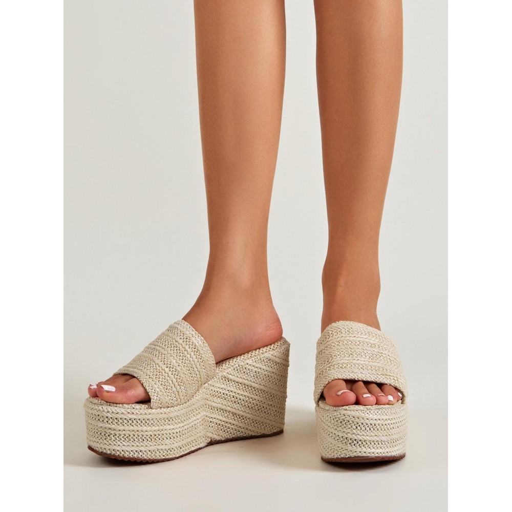 Wedge Heel Hemp Espadrilles Beach Sandals Wedge Heel Hemp Espadrilles Beach Sandals