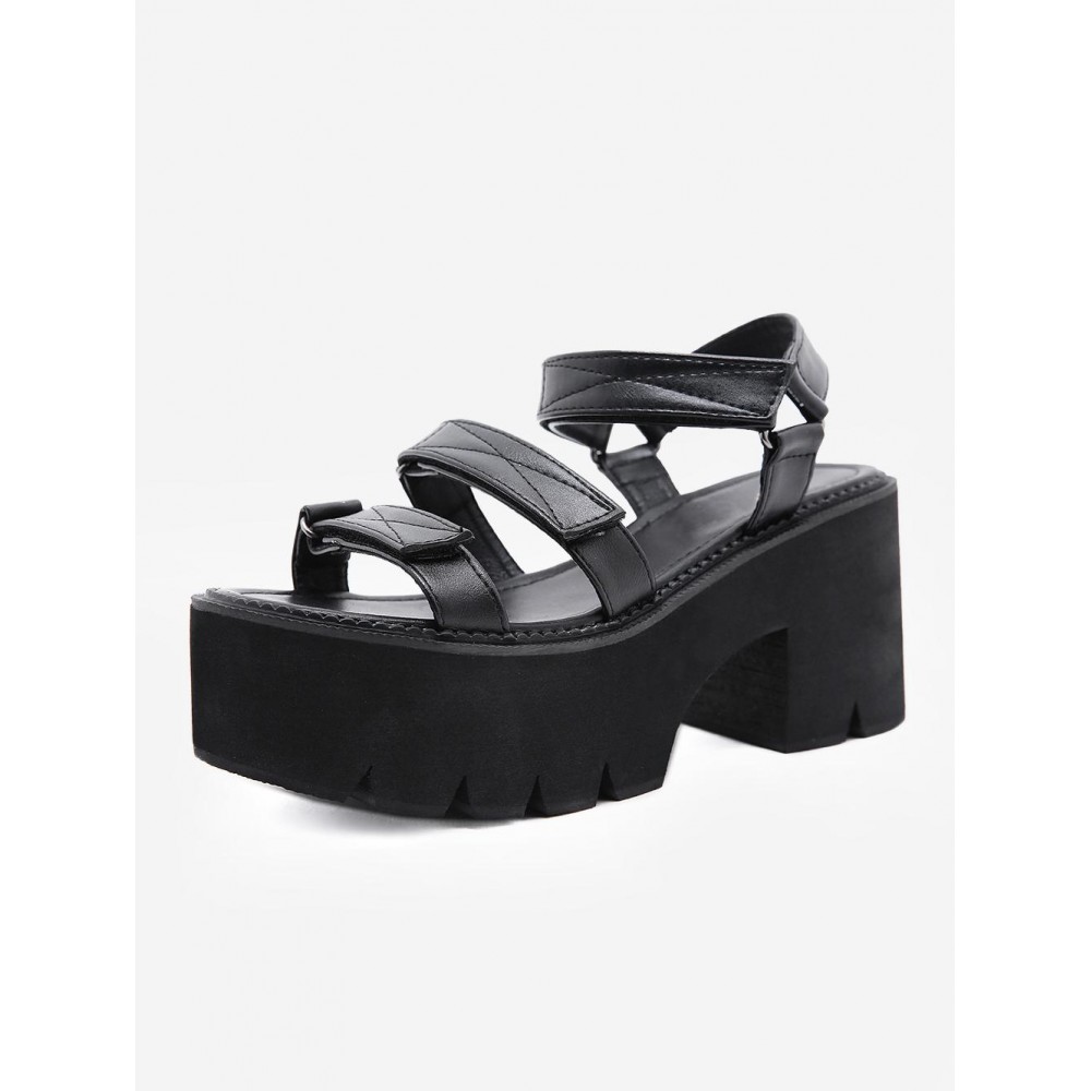Hook and Loop Platform Chunky Sandals Hook and Loop Platform Chunky Sandals
