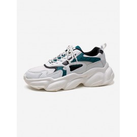 Colorblock Lace-up Front Clunky Sneakers