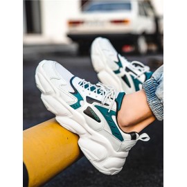 Colorblock Lace-up Front Clunky Sneakers