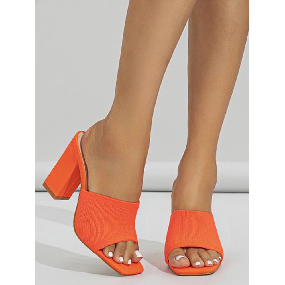 Women's Fashion Daily Chunky Heeled Slip On Sandals Slides Women's Fashion Daily Chunky Heeled Slip On Sandals Slides